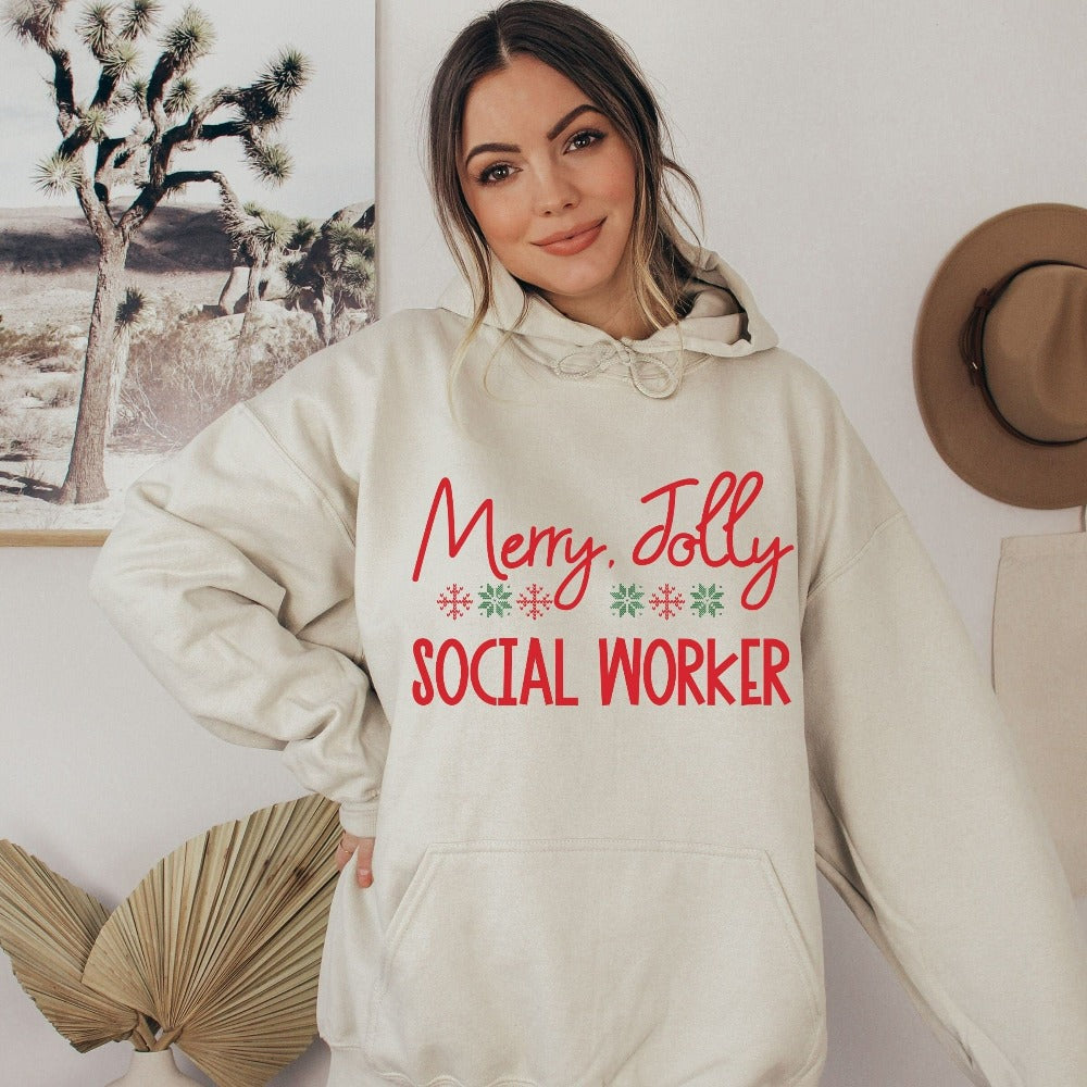 Holiday Sweatshirt for Women, Licensed Social Worker, Christmas Sweater, MSW Gift for Christmas, LCSW Christmas Party Shirt, Xmas Top Ladies