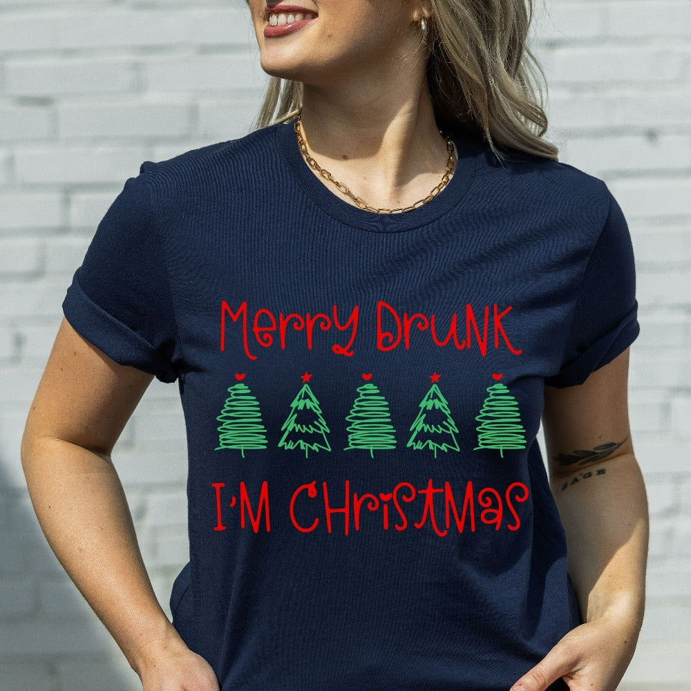 Humorous Christmas Shirt, Funny Christmas T-shirt, Xmas Holiday Gift Idea for Friend Mom Daughter, Christmas Party Tee for Ladies Women