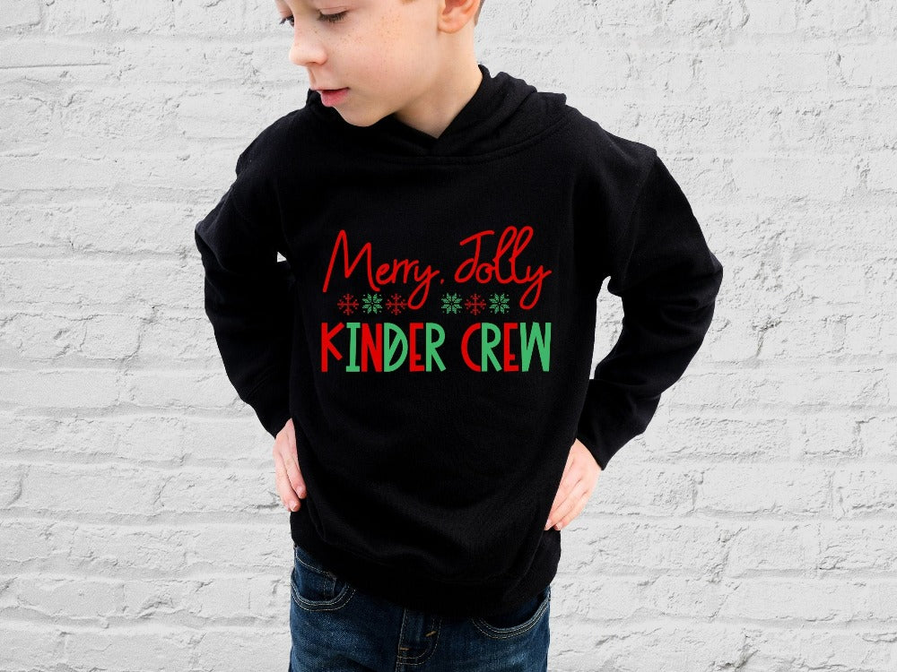 Kindergarten Team Crewneck Sweatshirt, Kinder Crew Shirt for Christmas, School Christmas Party Top, Teacher Holiday Sweatshirt