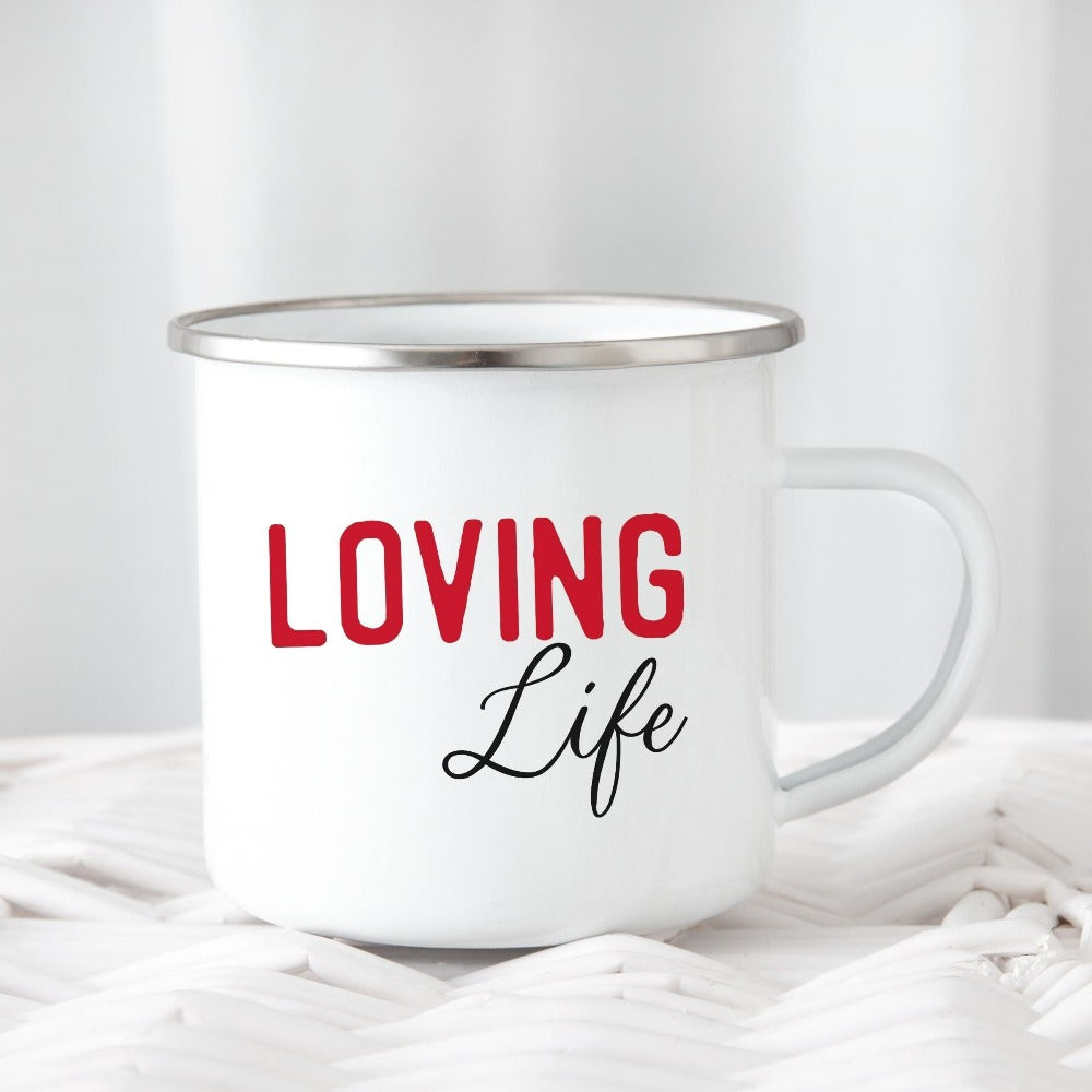 This minimalist loving life design is a great gift idea to celebrate good times and make more great memories. Enjoy the best things in life with this expressive coffee mug. Perfect birthday or Christmas gift idea for a friend or loved family member.