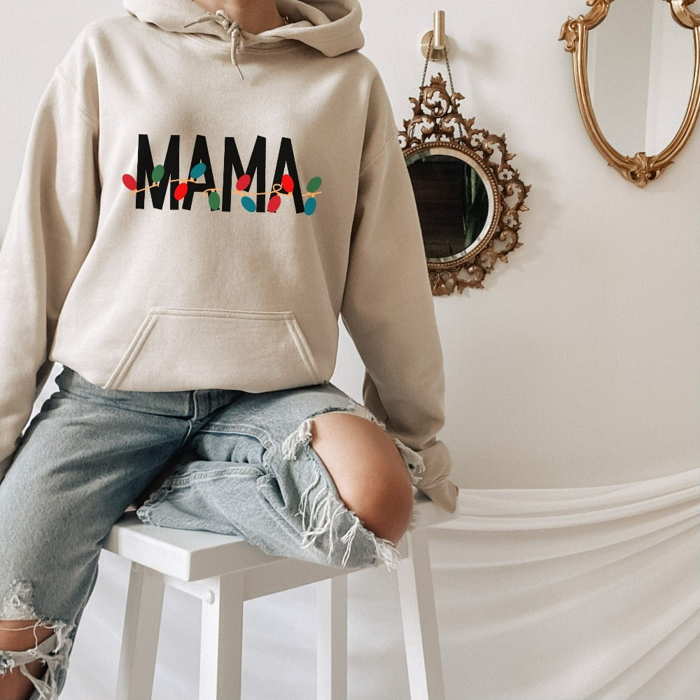 Mama Christmas Sweatshirt, Winter Holiday Sweater, Christmas Gifts for New Mom, Holiday Sweaters for Women Mother, Merry Christmas Tops