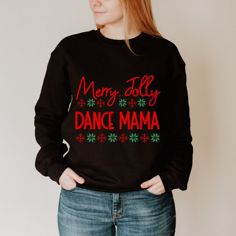 Mama Gift for Holiday Christmas Dance, Mom Christmas Shirt Ballet Hip Hop Jazz, Family Christmas Vacation Sweater, Holiday Sweater