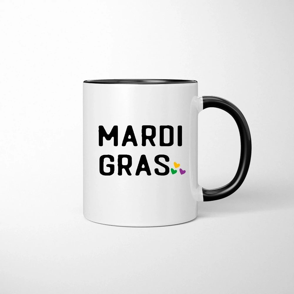 Mardi Gras Gift Ideas, Ceramic Coffee Mug, Louisiana Mug, Mardi Gras Coffee Mug, New Orleans Present, Festival Parade Cup, Mardi Mugs