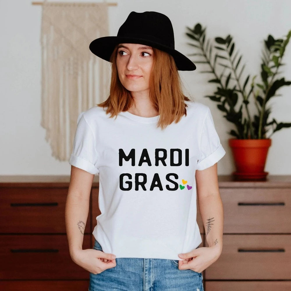 Mardi Gras Shirt for Woman, Love Mardi Gras Cruise Shirt, New Orleans Parade Shirt, Mardi Gras Tees, Fat Tuesday Party T-Shirt