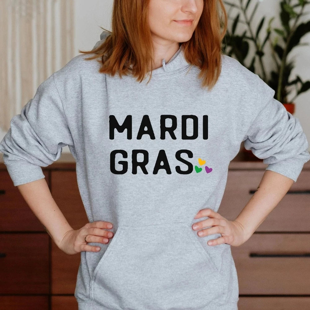Mardi Gras Sweatshirt, Mardi Gras Squad Shirt, New Orleans Sweatshirt, Fat Tuesday Sweater, Carnival Shirt Gift for Her Him