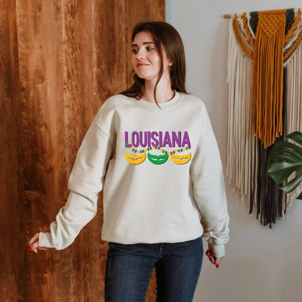 Mardi Gras Sweatshirt, Mardi Gras Vibes Shirt, Girls Trip Louisiana Sweatshirt, Louisiana Shirt for Men Women, Carnival Lover Gifts