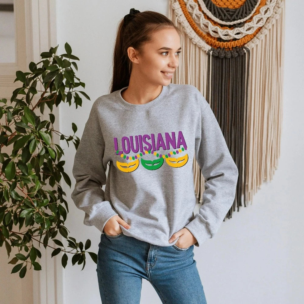 Mardi Gras Sweatshirt, Mardi Gras Vibes Shirt, Girls Trip Louisiana Sweatshirt, Louisiana Shirt for Men Women, Carnival Lover Gifts