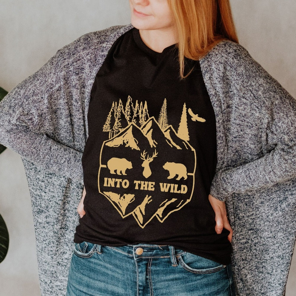 Head out into a wild adventure in the right mood with this rustic apparel for the serious camper, hiker or true explorer. If you are an outdoorsy nature lover or know someone that is, then this is for you! Great for family expeditions, hike and off the grid living or just for watching birds on TV.