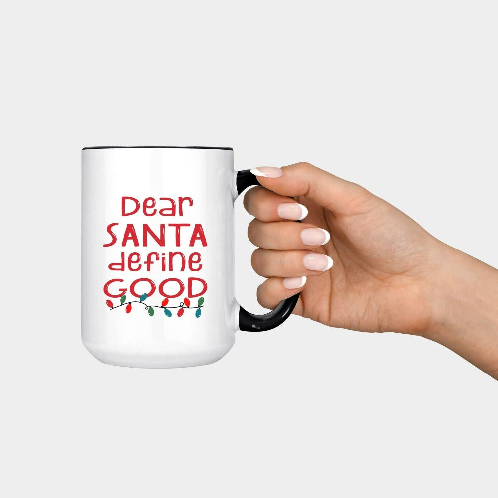 Merry Christmas Coffee Mug, Cute Hot Chocolate Cup Mom, Cute Xmas Holiday Gift Idea for Family, Office Santa Ho Ho Gift for Teacher, Santa Cup