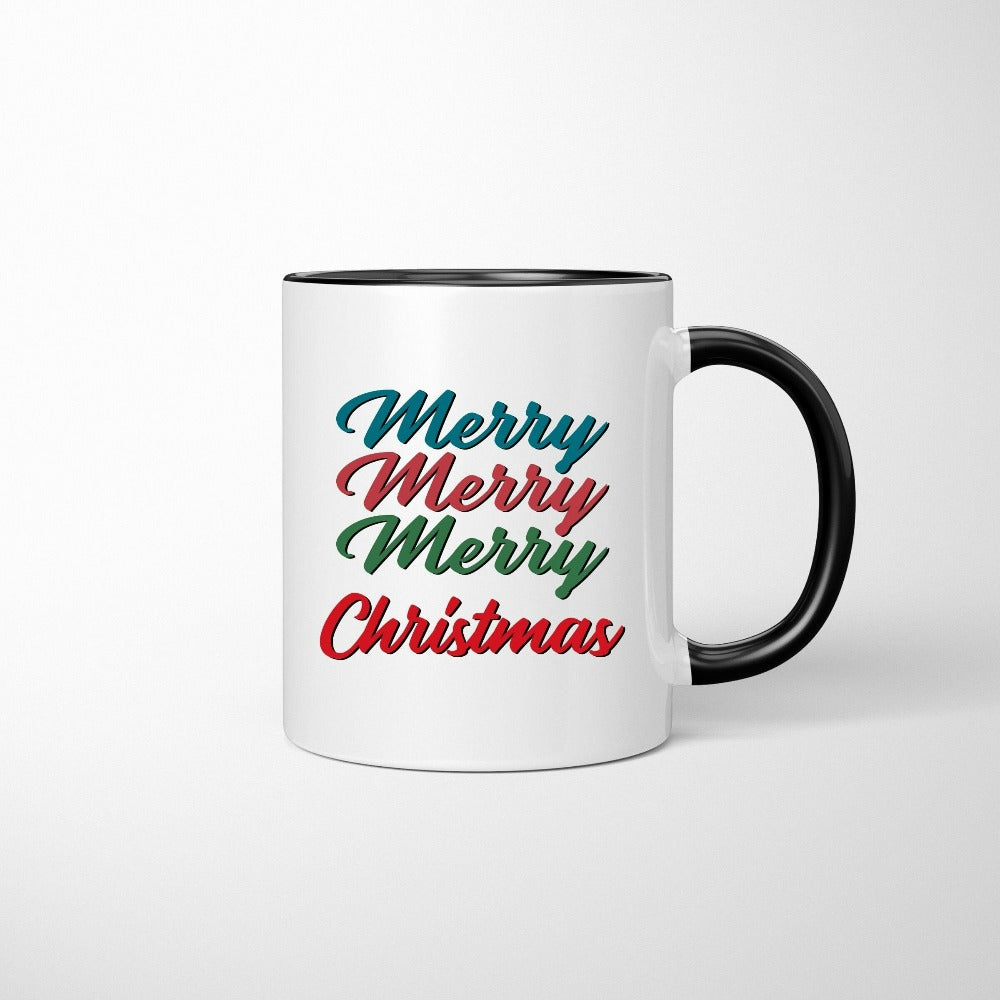 Merry Christmas Coffee Mug, Hot Chocolate Cup, Enamel Campfire Holiday Idea, Cute Xmas Gifts, Elementary Grade Teacher Appreciation, Christmas Mug