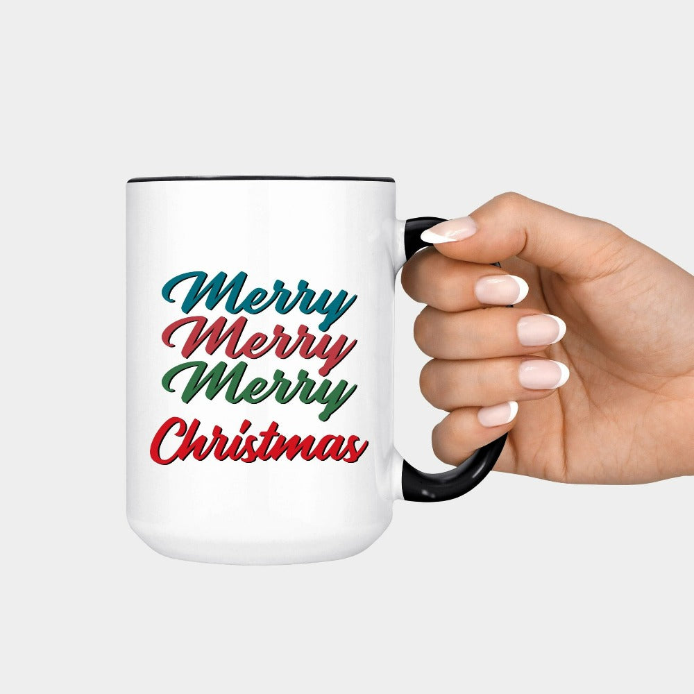 Merry Christmas Coffee Mug, Hot Chocolate Cup, Enamel Campfire Holiday Idea, Cute Xmas Gifts, Elementary Grade Teacher Appreciation, Christmas Mug