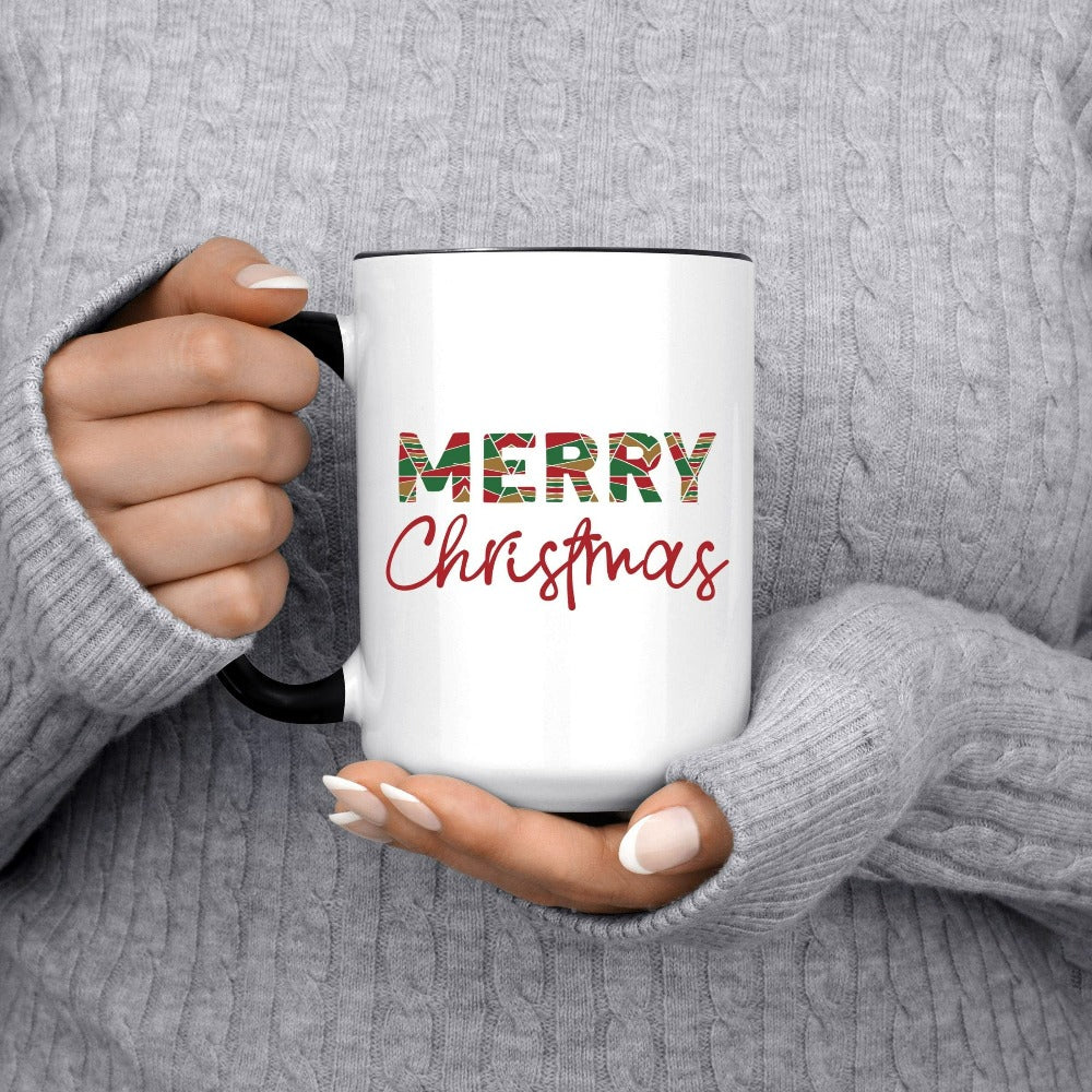 Merry Christmas Coffee Mug, Secret Santa Christmas Gift Ideas, Holiday Gifts, Hot Chocolate Mug, Funny Xmas Gifts for Daughter, Wife Xmas Cup