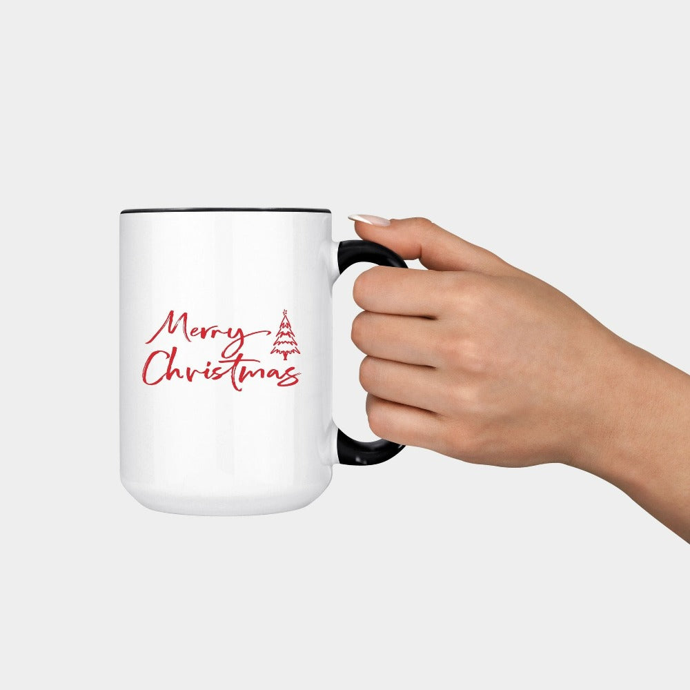 Merry Christmas Coffee Mug, Winter Christmas Holiday Family Gifts, Santa Matching Group Xmas Campfire Cup, Hot Chocolate Enamel Mug