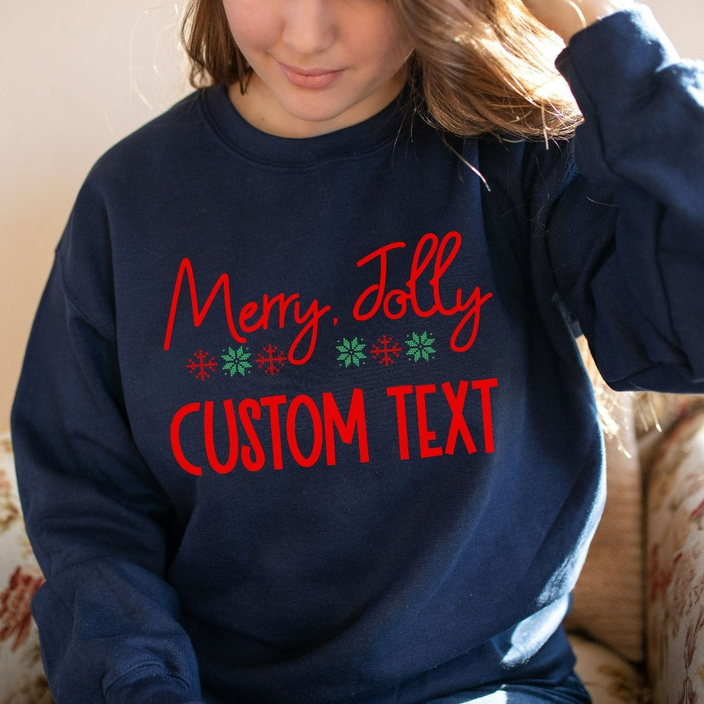 Merry Christmas Family Sweatshirt, Christmas Vibes Sweater, Women Christmas Jumper, Customized Holiday Sweatshirt, Group Xmas Shirts