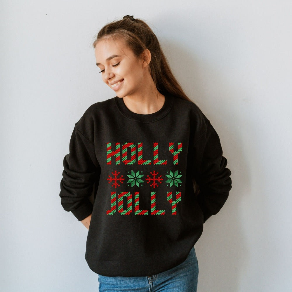 Merry Christmas Family Sweatshirt, Women's Christmas Jumper, Holiday Gifts for Friends, Christmas Greeting Shirt, Winter Lover Outfit