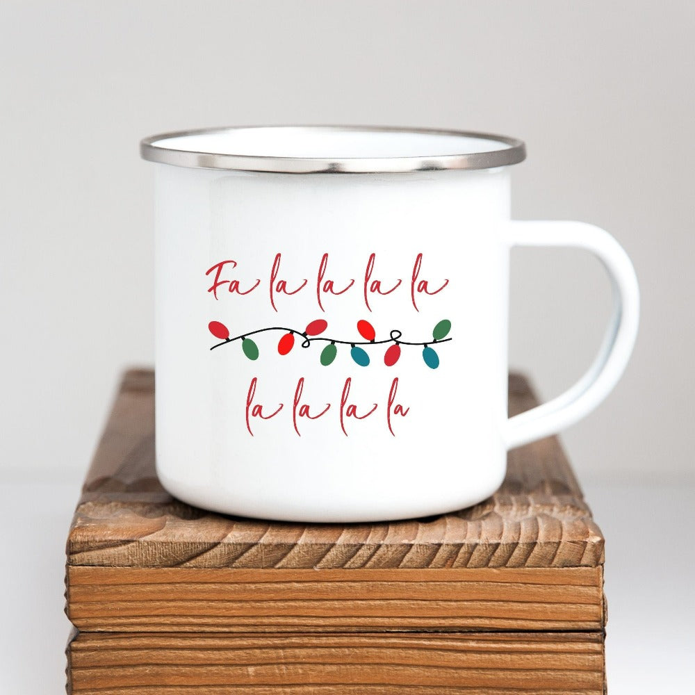 Merry Christmas Mug, Christmas Carol Gift Ideas, Holly Jolly Fa La La Song Coffee Mug, Holiday Hot Chocolate Mug Gift, Xmas Gift Idea 