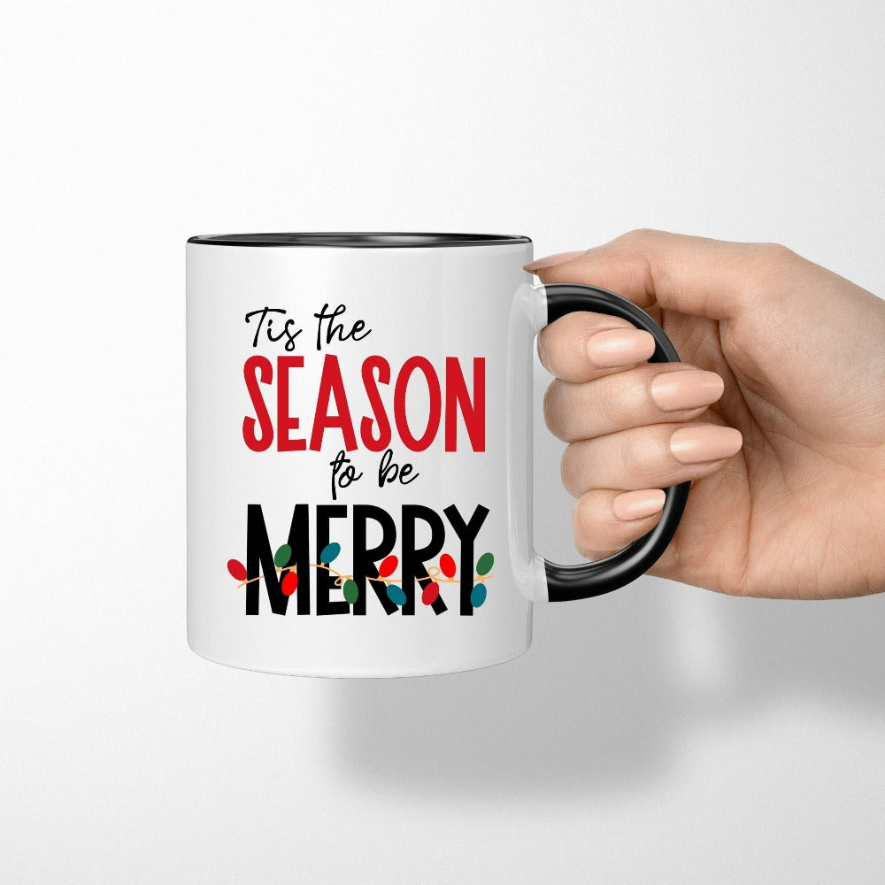 Merry Christmas Mug, Christmas Gift Ideas, Season's Greetings Holiday Presents, Secret Santa Office Staff Party Mug, Stocking Stuffer, Holiday Cups