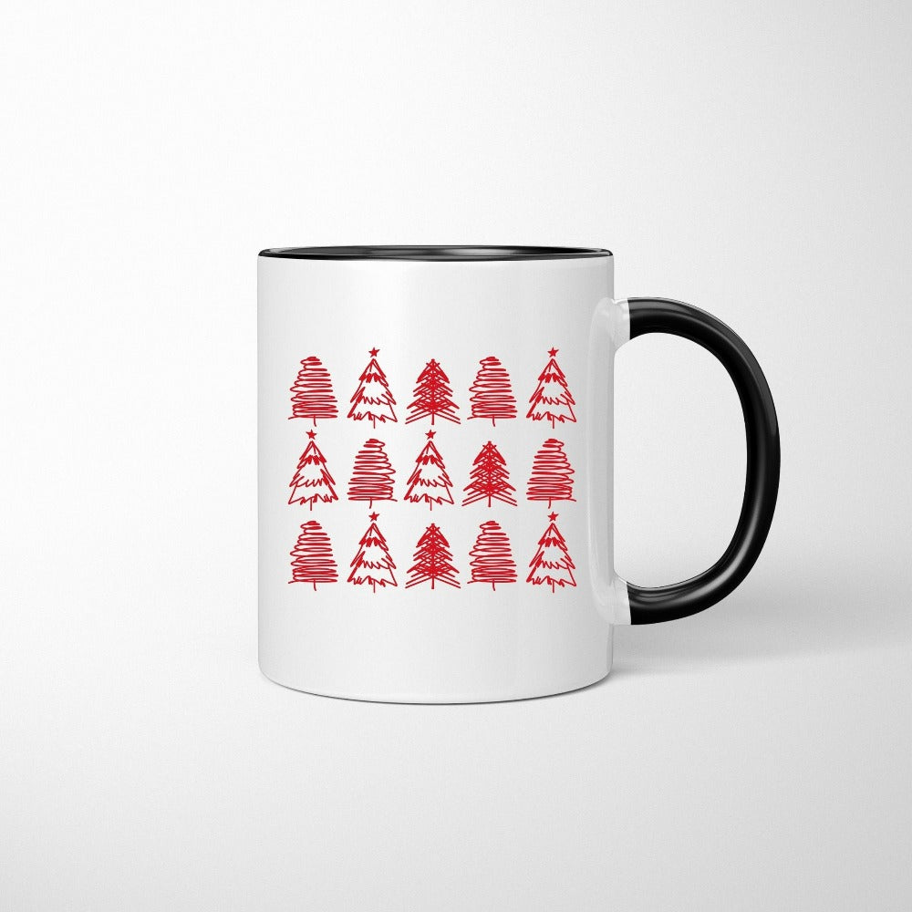 Merry Christmas Mug Gift for Her, Grandma Christmas Cup Ideas, Holiday Coffee Mug, Women Xmas Mug Gift, Christmas Tree Holiday Mug