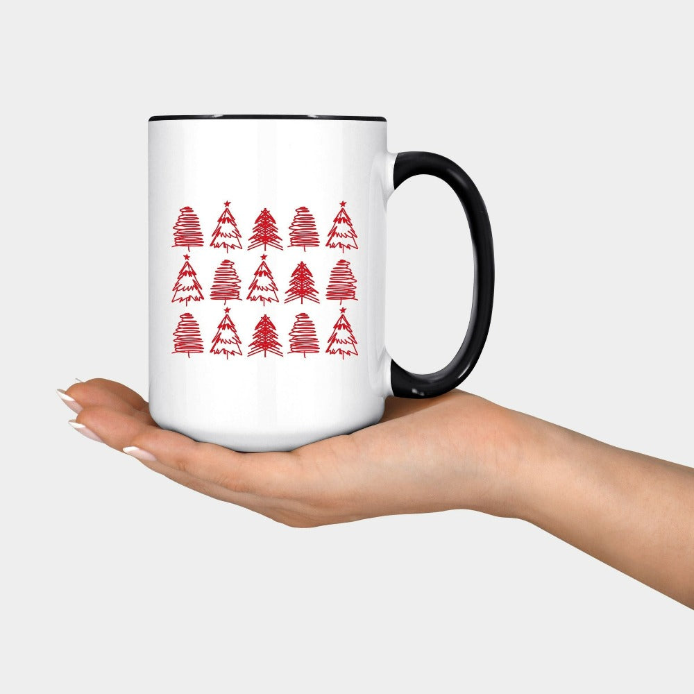 Merry Christmas Mug Gift for Her, Grandma Christmas Cup Ideas, Holiday Coffee Mug, Women Xmas Mug Gift, Christmas Tree Holiday Mug