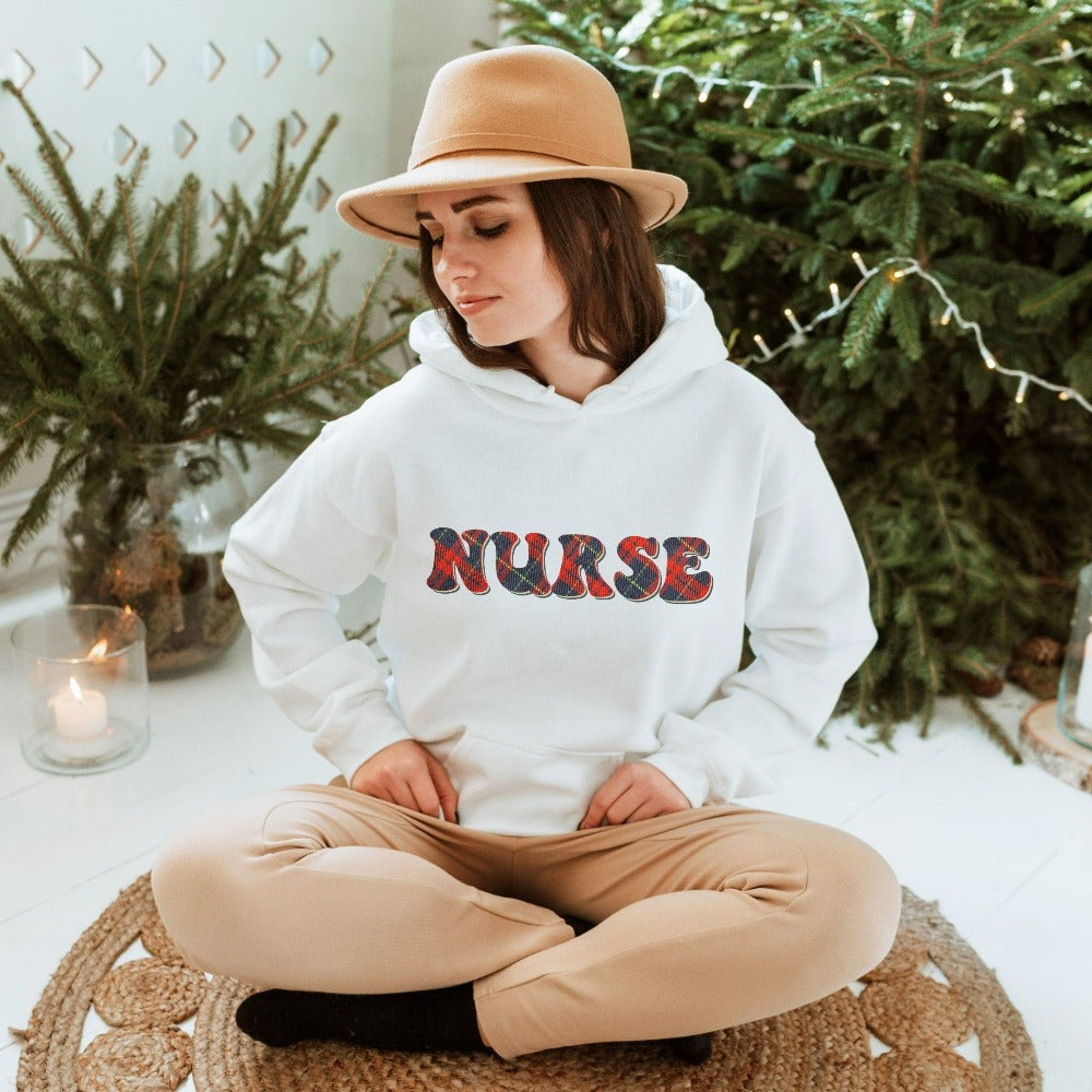 Merry Christmas Nurse Sweatshirts, Emergency RN Sweater, Appreciation Gift for CNA, Matching Hospital Nurse Christmas Party Outfit, Nurse Xmas Top
