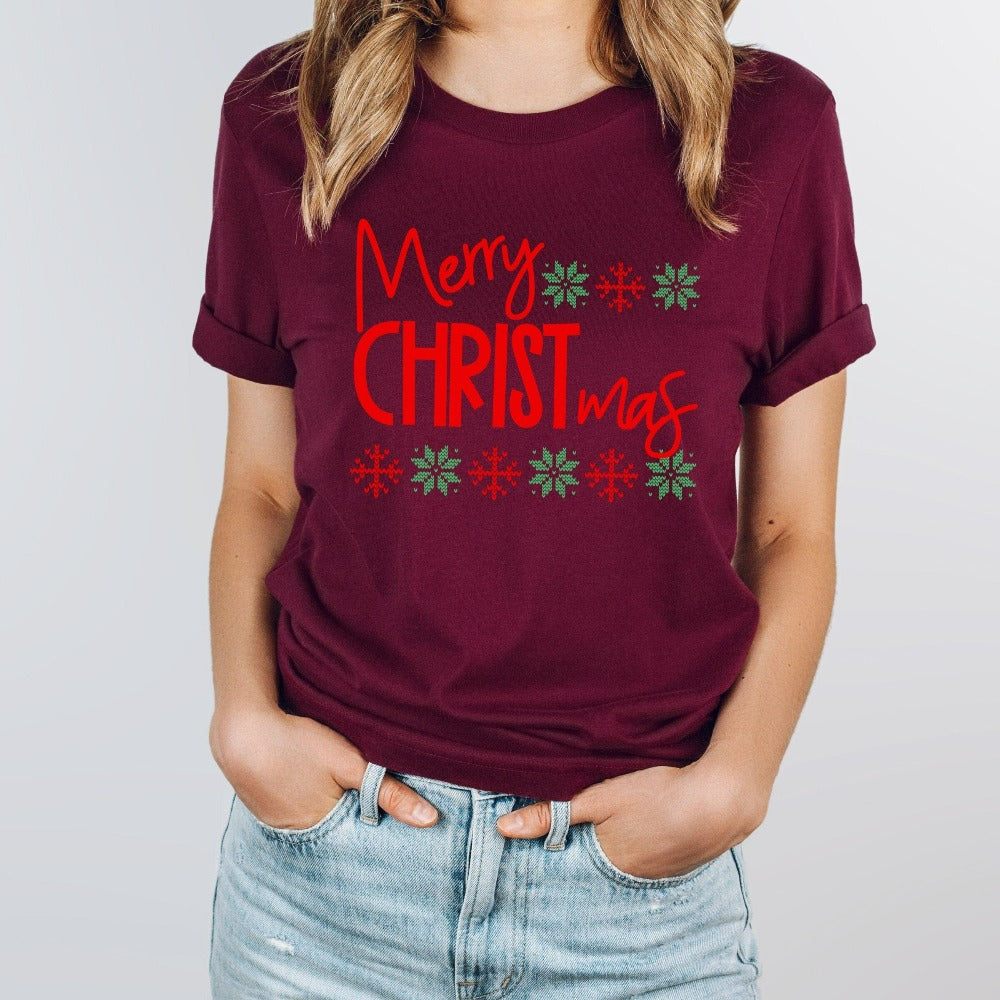 Merry Christmas Shirt, Group Xmas Party Tees, Matching Couple Holiday TShirts, Family Christmas Tees, Holiday Tees for Friends Relatives