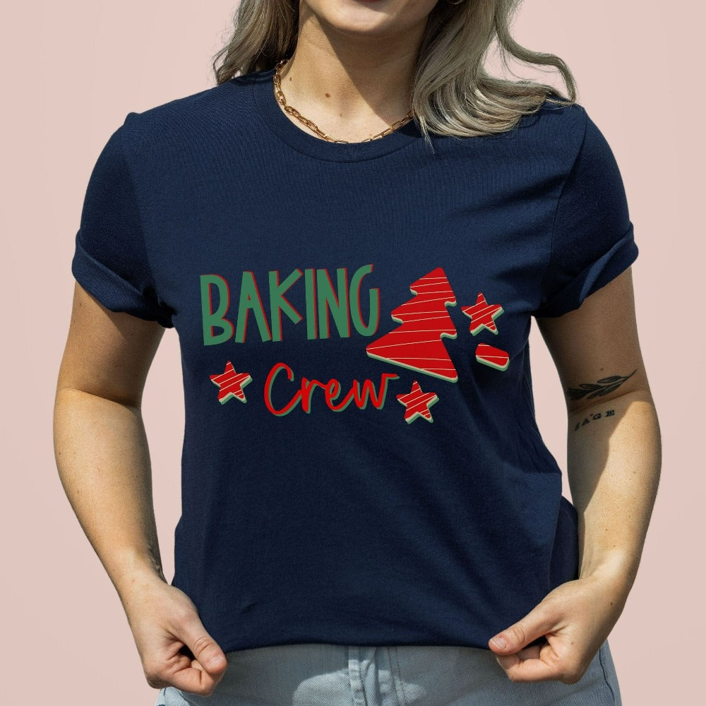 Merry Christmas Shirts for Baker, Gift for Bakery Staff, Matching Holiday Outfit for Family, Grandma Mom, Holiday Cookie Squad 