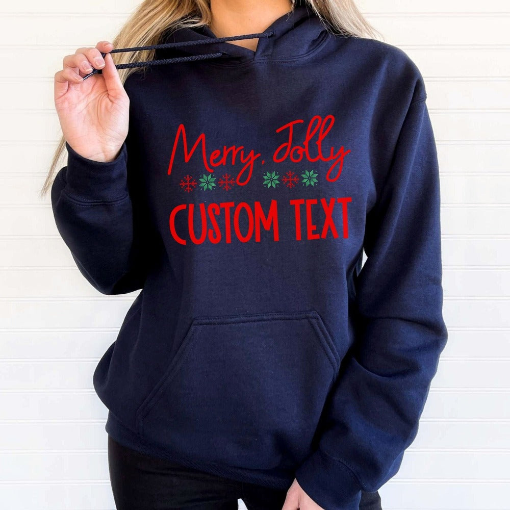Merry Christmas Sweater, Custom Christmas Hoodie, Personalized Christmas Gift for Family Friends, Matching Holiday Xmas Outfit, Winter Sweatshirt