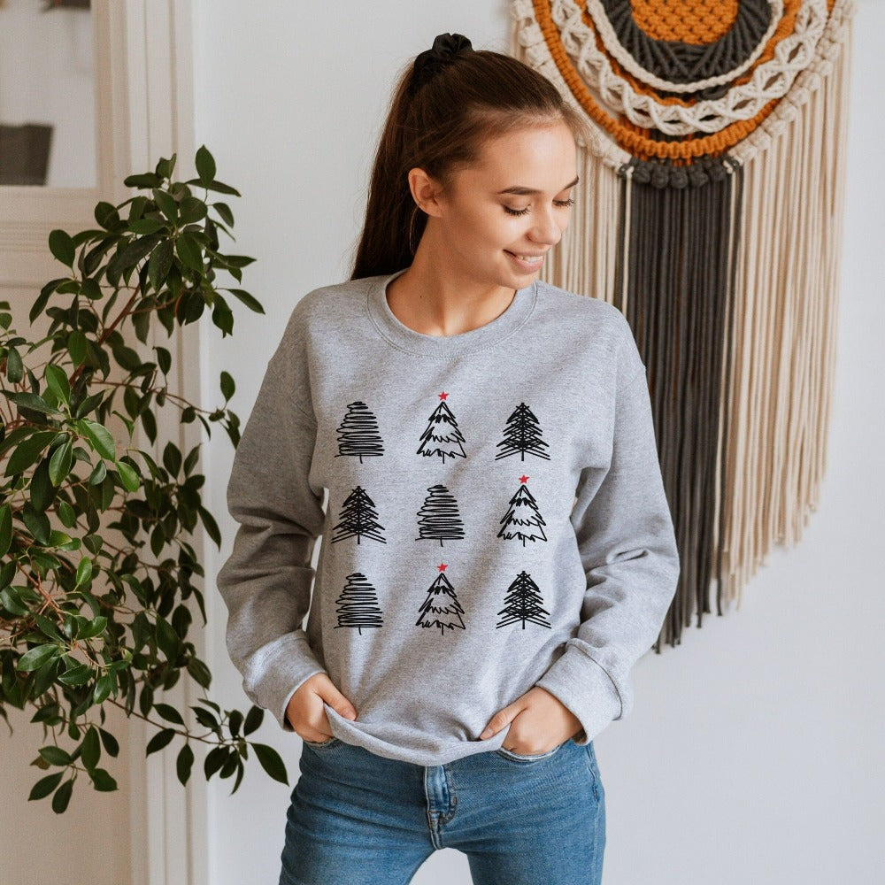 Merry Christmas Sweater, Holiday Sweatshirt, Winter Xmas Sweatshirt, Family Vacation Group Gifts, Christmas Picture Shirt Present, Xmas Tree Top