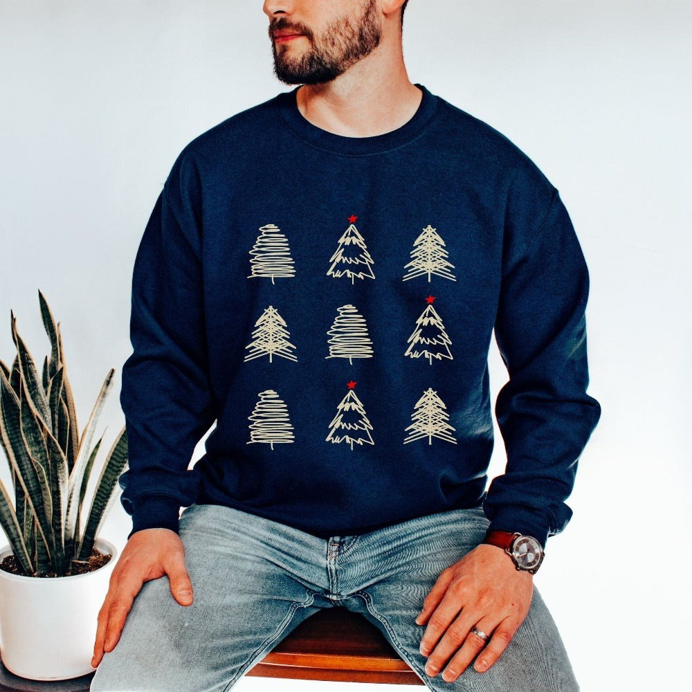 Merry Christmas Sweater, Holiday Sweatshirt, Winter Xmas Sweatshirt, Family Vacation Group Gifts, Christmas Picture Shirt Present, Xmas Tree Top