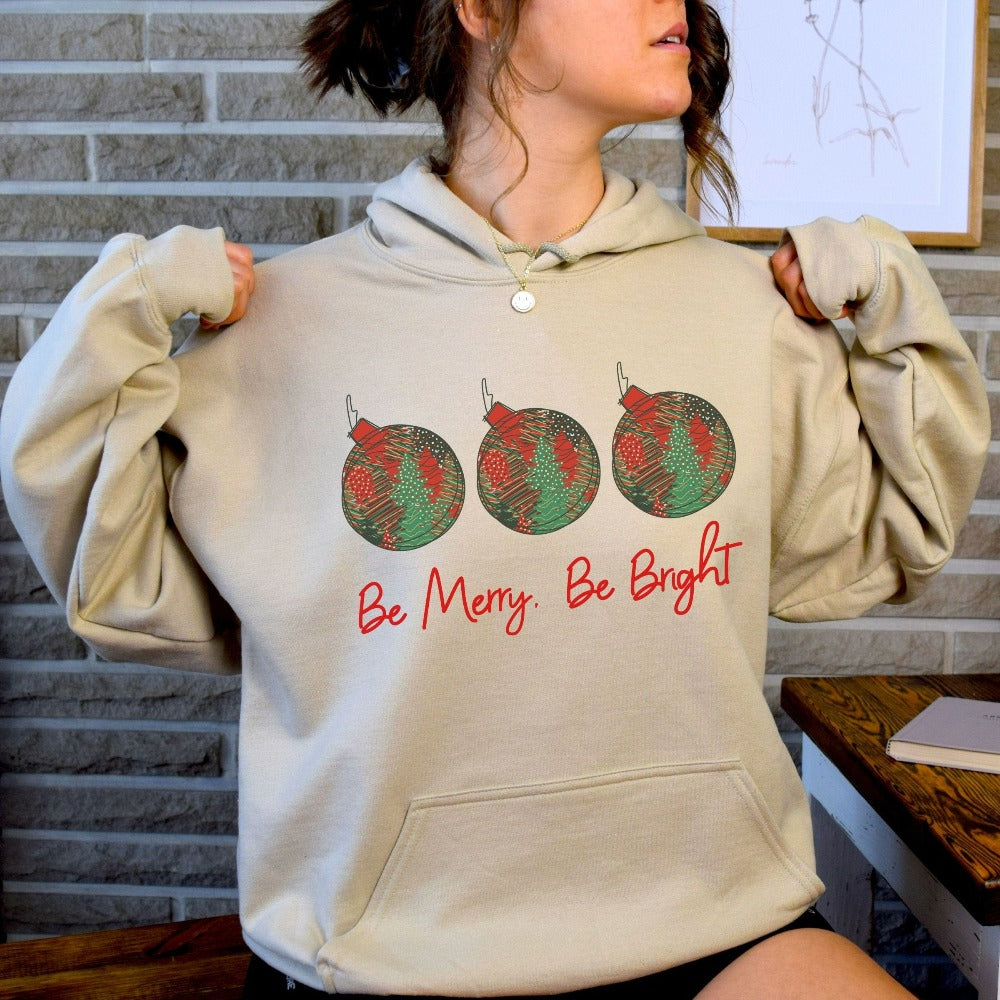 Merry Christmas Sweater, Womens Holiday Sweatshirt, Christmas Tree Sweater, Winter Holiday Shirts, Retro Xmas Matching Outfit, Christmas Sweatshirt