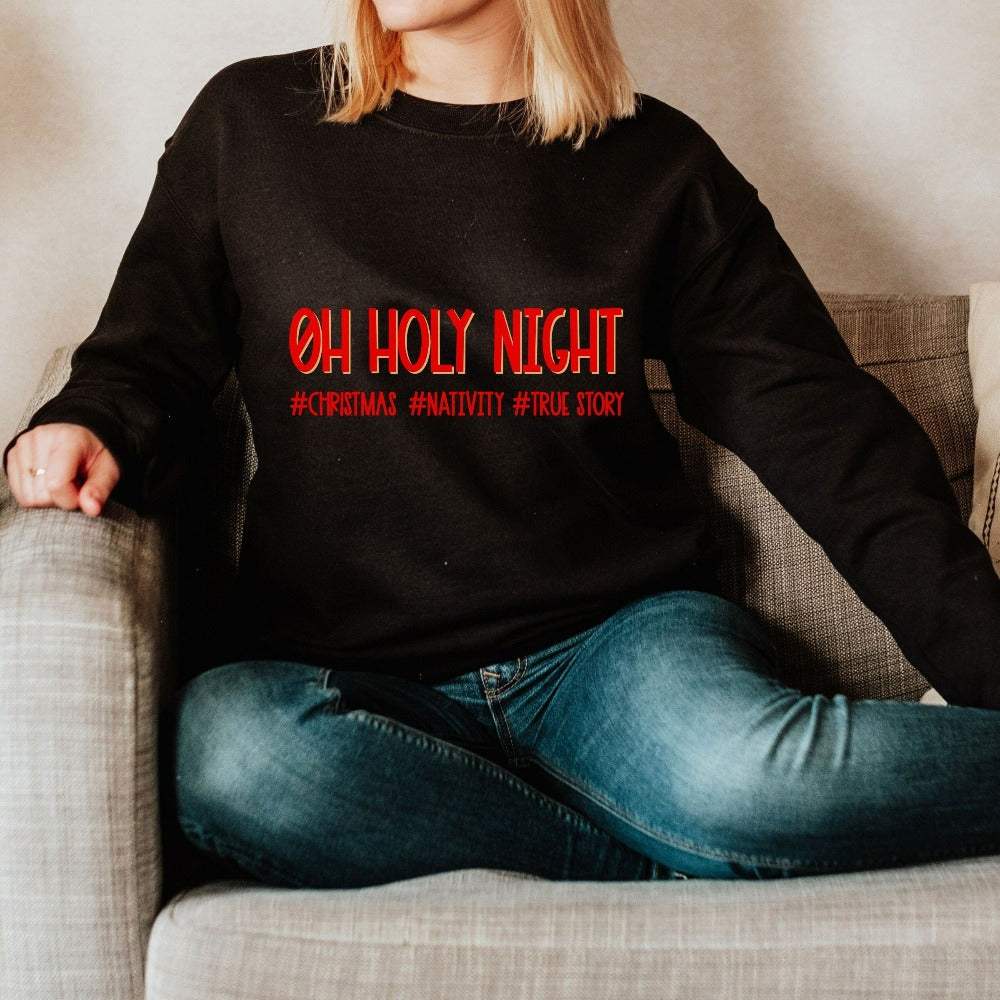 Merry Christmas Sweater, Xmas Holiday Sweatshirt, Womens Crewneck Sweater, Family Reunion Matching Top, Cute Christmas Picture Shirt