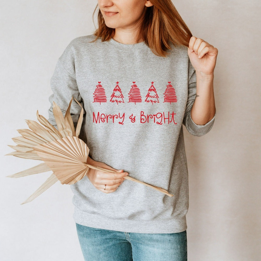 Merry Christmas Sweatshirt, Christmas Crewneck, Family Holiday Sweater, Xmas Gift Ideas, Happy Holidays Shirt, Womens Xmas Sweater for Mom Daughter Sister