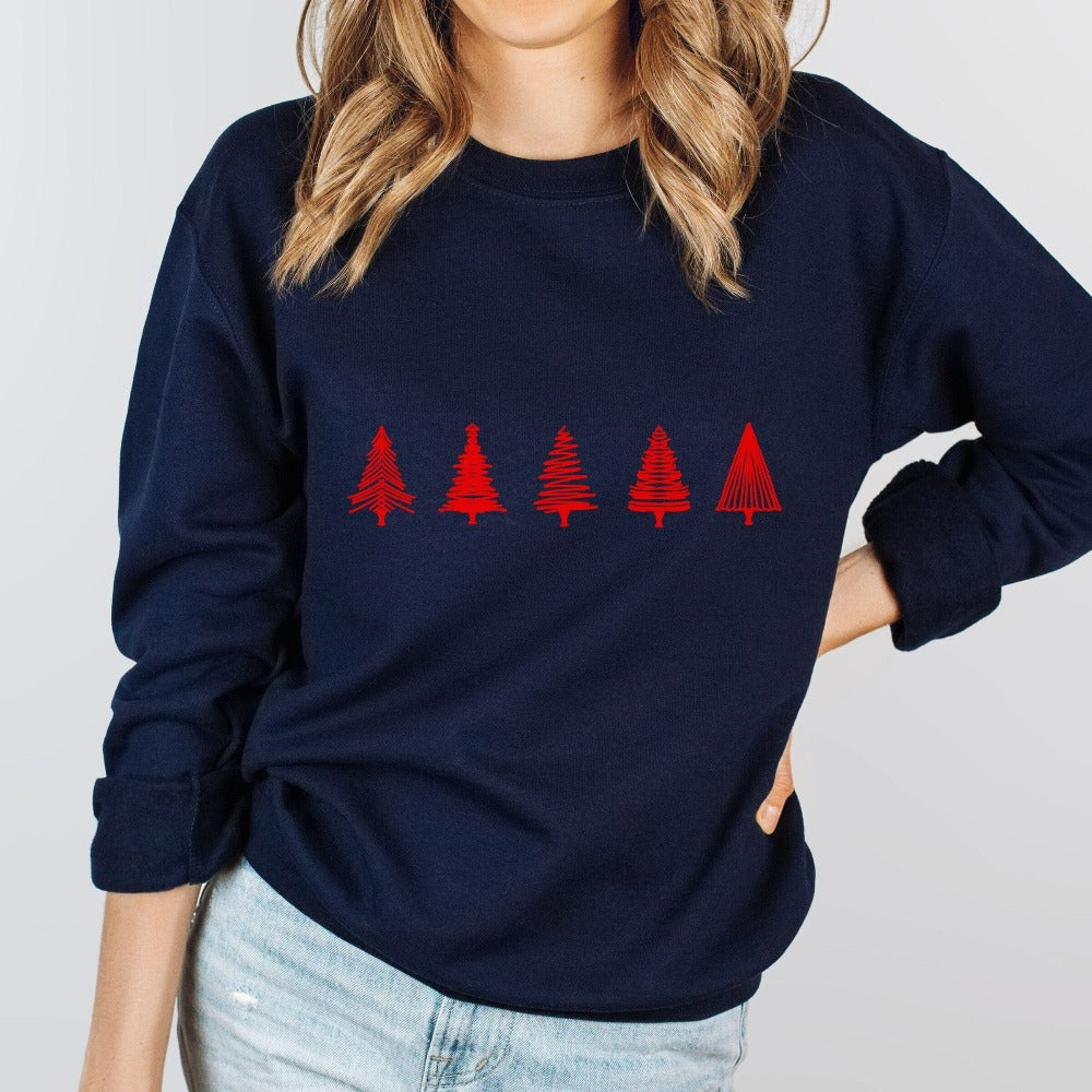 Merry Christmas Sweatshirt, Christmas Holiday Sweater, Xmas Gift for Women, Women's Crewneck, Gift for Teacher, Christmas Tree Shirt 