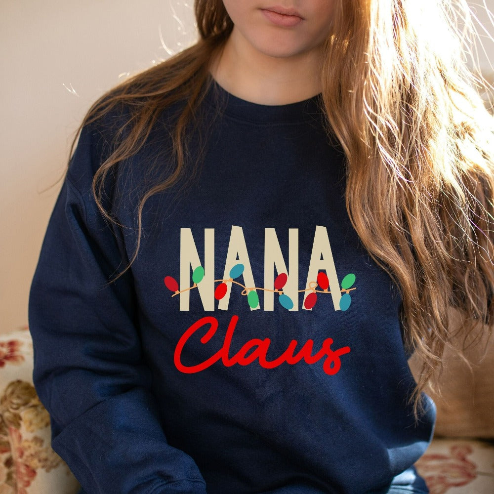 Merry Christmas Sweatshirt for Nana, Christmas Holiday Gifts for Women, Family Vacation Gift ideas for Grandma, Xmas Gift for Grandmother