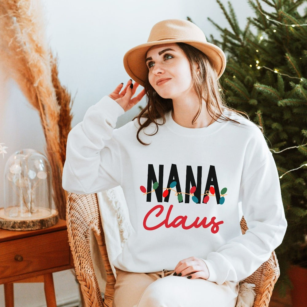 Merry Christmas Sweatshirt for Nana, Christmas Holiday Gifts for Women, Family Vacation Gift ideas for Grandma, Xmas Gift for Grandmother