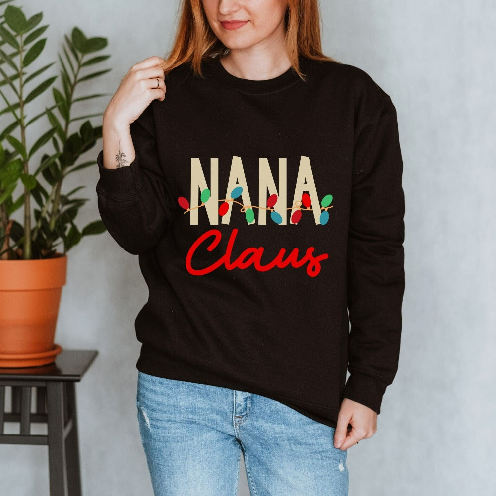 Merry Christmas Sweatshirt for Nana, Christmas Holiday Gifts for Women, Family Vacation Gift ideas for Grandma, Xmas Gift for Grandmother