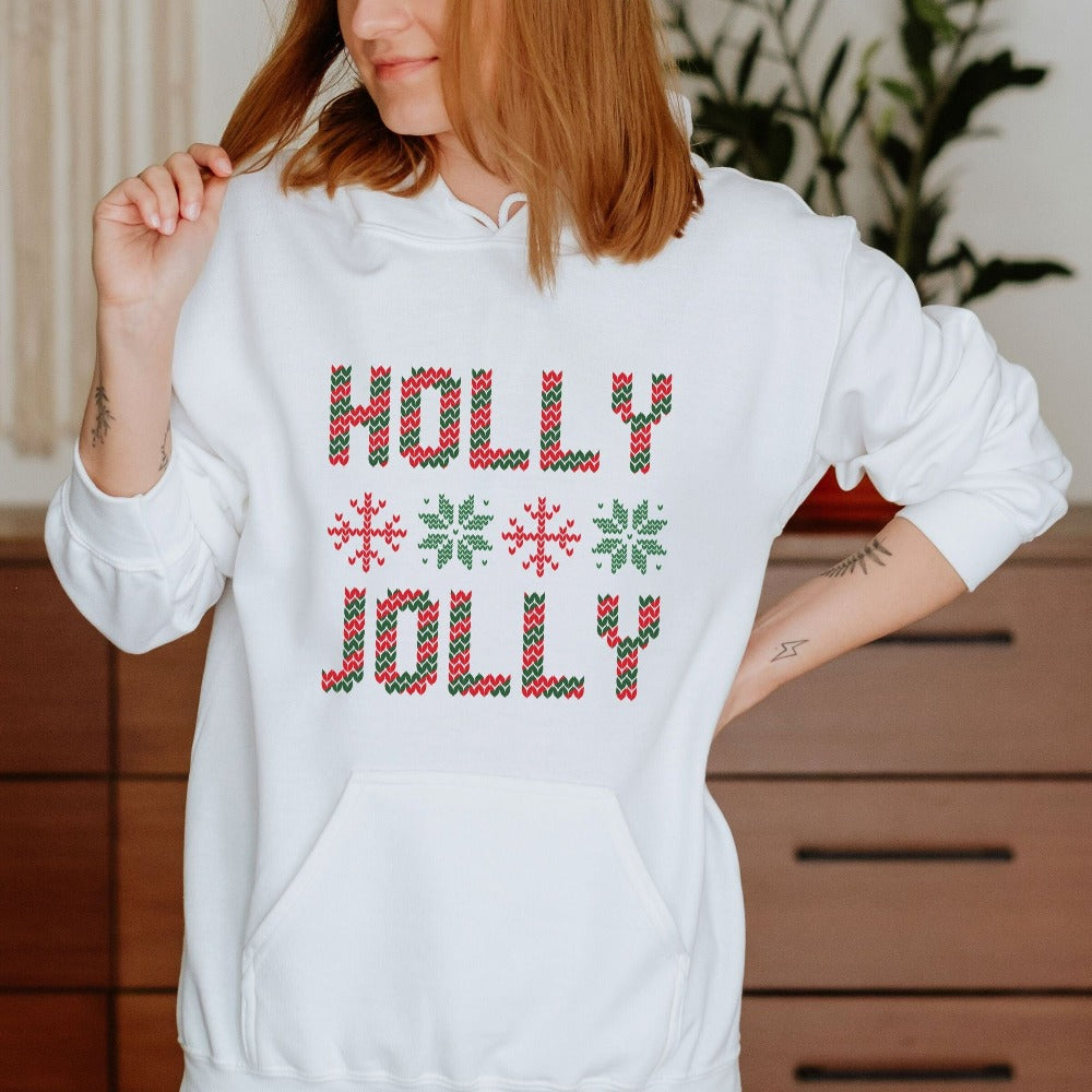 Merry Christmas Sweatshirt, Have a Holly Jolly Christmas Shirt, Cute Christmas Sweater, Couple Holiday Sweatshirt, Xmas Top for Friends Family