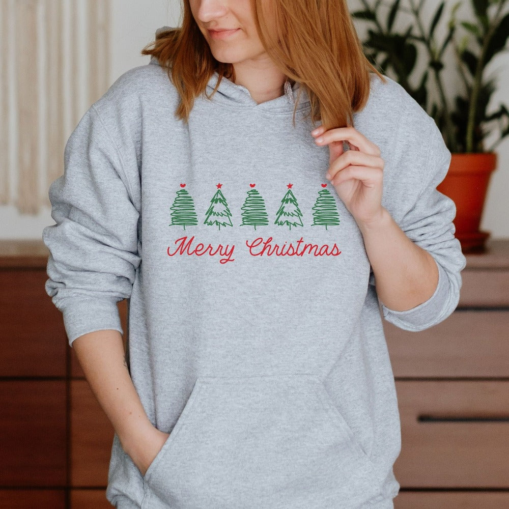 Merry Christmas Sweatshirt, Holiday Outfit for Women, Christmas Family Shirt, Group Matching Christmas Party Top, Xmas Sweater for Mom Wife Spouse