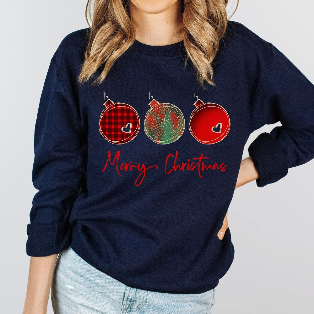 Merry Christmas Sweatshirt, Winter Holiday Sweater for Women, Cute Women's Christmas Holiday Gift Idea, Matching Family Ugly Sweater 