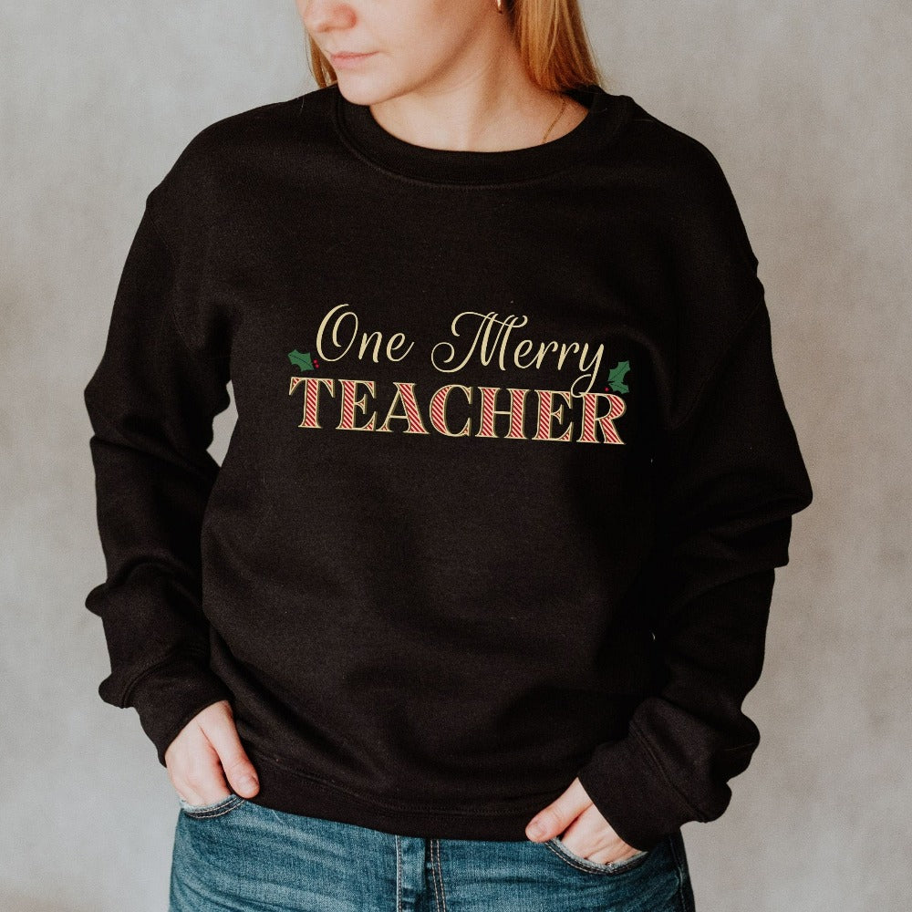 Teacher Christmas Sweatshirt, Middle School Teacher Christmas Sweater, Christmas Gift for Favorite Teacher, Teacher Christmas Reunion Outfit Ideas, Teacher Tee