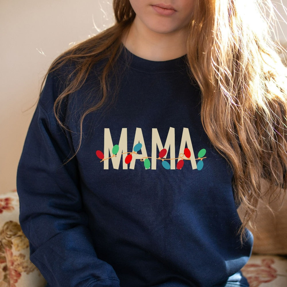 Mom Christmas Sweatshirt, Womens Christmas Shirt, Christmas Gifts for Mother, Christmas Vacation Sweater, Cute Family Holiday Tops