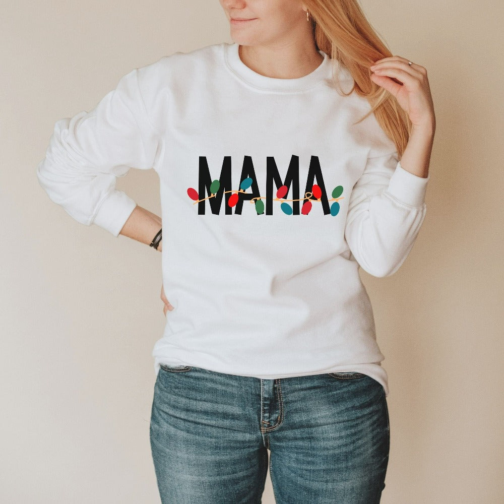 Mom Christmas Sweatshirt, Womens Christmas Shirt, Christmas Gifts for Mother, Christmas Vacation Sweater, Cute Family Holiday Tops