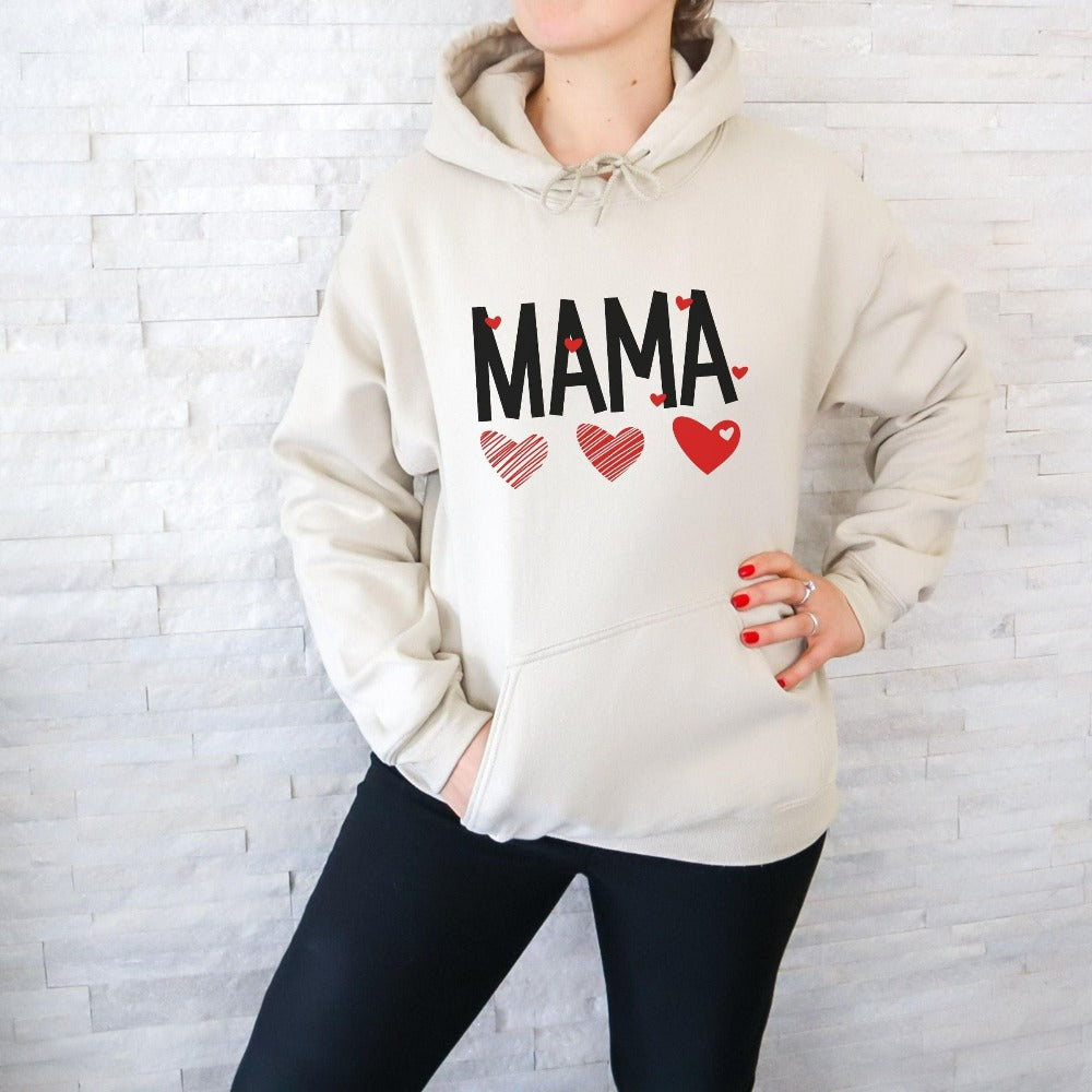 Mom Sweatshirt, Valentines Day Sweater, Mommy Valentines Outfit, Women's Valentine Pullover, Mother's Day Gift, Mama Birthday Hoodie