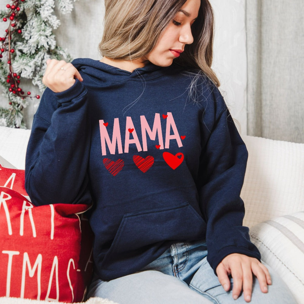 Mom Sweatshirt, Valentines Day Sweater, Mommy Valentines Outfit, Women's Valentine Pullover, Mother's Day Gift, Mama Birthday Hoodie