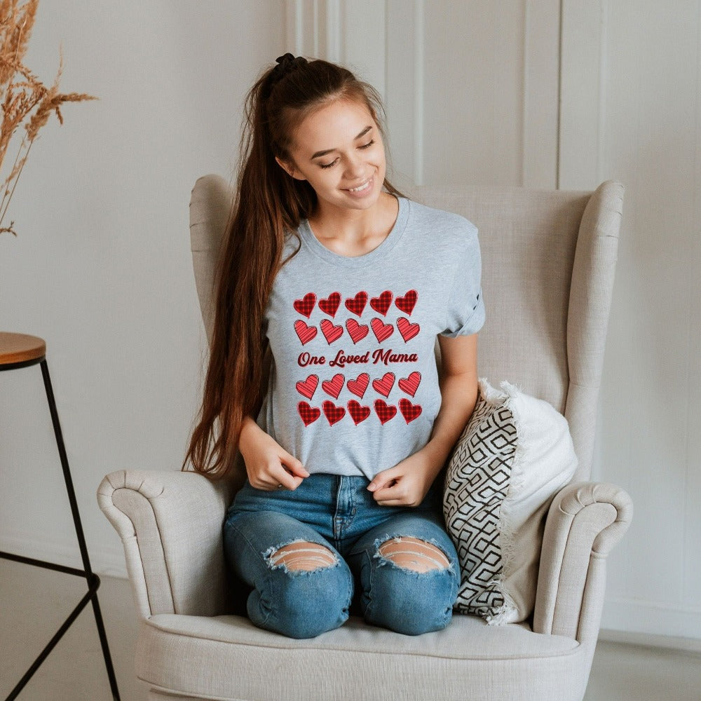 Mom Valentines Day T-Shirt, First Valentine Shirt for New Mom Mama, Valentine's Day Outfit, Hearts Day Gift, Mom Tee for Valentines
