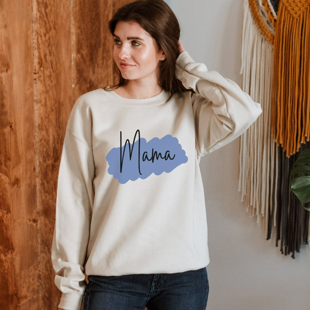 This Mama sweatshirt is a perfect gift for mama on birthdays, Christmas holidays or Mother's Day. This minimalist uplifting top for women -  mom, bonus step mama, wife, sister, aunt, daughter, friend or loved one - is a perfect appreciation gift. Also makes a great gift idea for the a mom during her baby shower or as a coming home from hospital outfit.