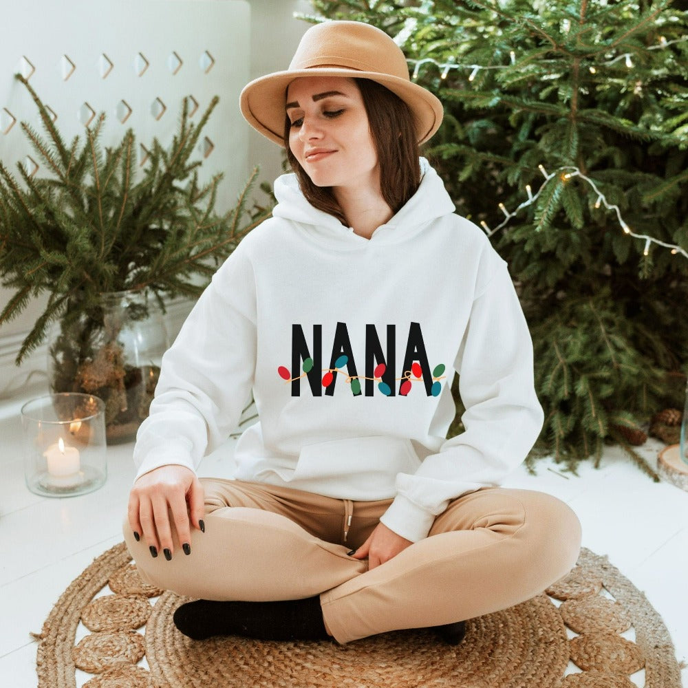 Nana Christmas Sweatshirt for Women, Grandma Christmas Gift, Winter Holiday Tops, Holiday Sweater, Family Christmas Holiday Shirt 