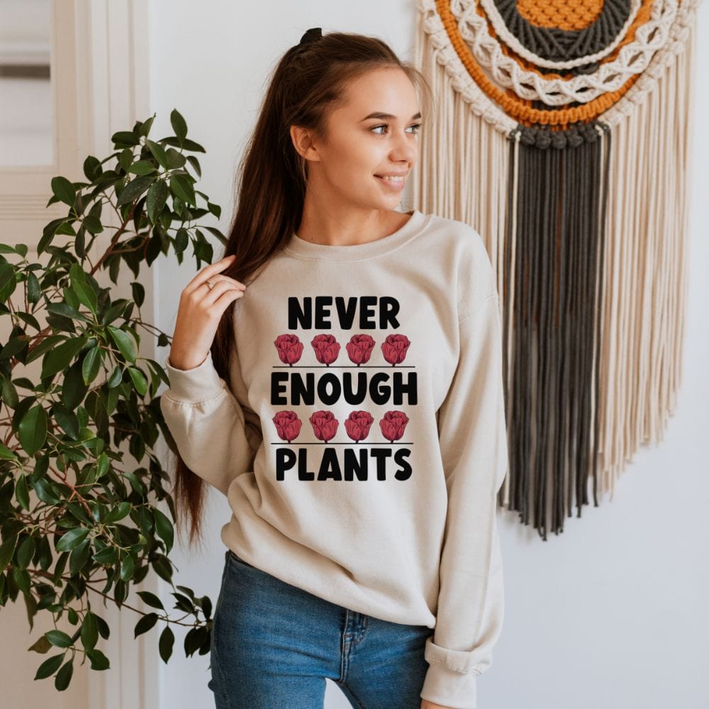 This empowered plant lady gardening sweatshirt makes a great gift idea for plant lover on birthday, Xmas, and mother's day. An inspirational gift for every woman who loves houseplant or gardening like your mother, wife, sister, aunt, grandma or nana.