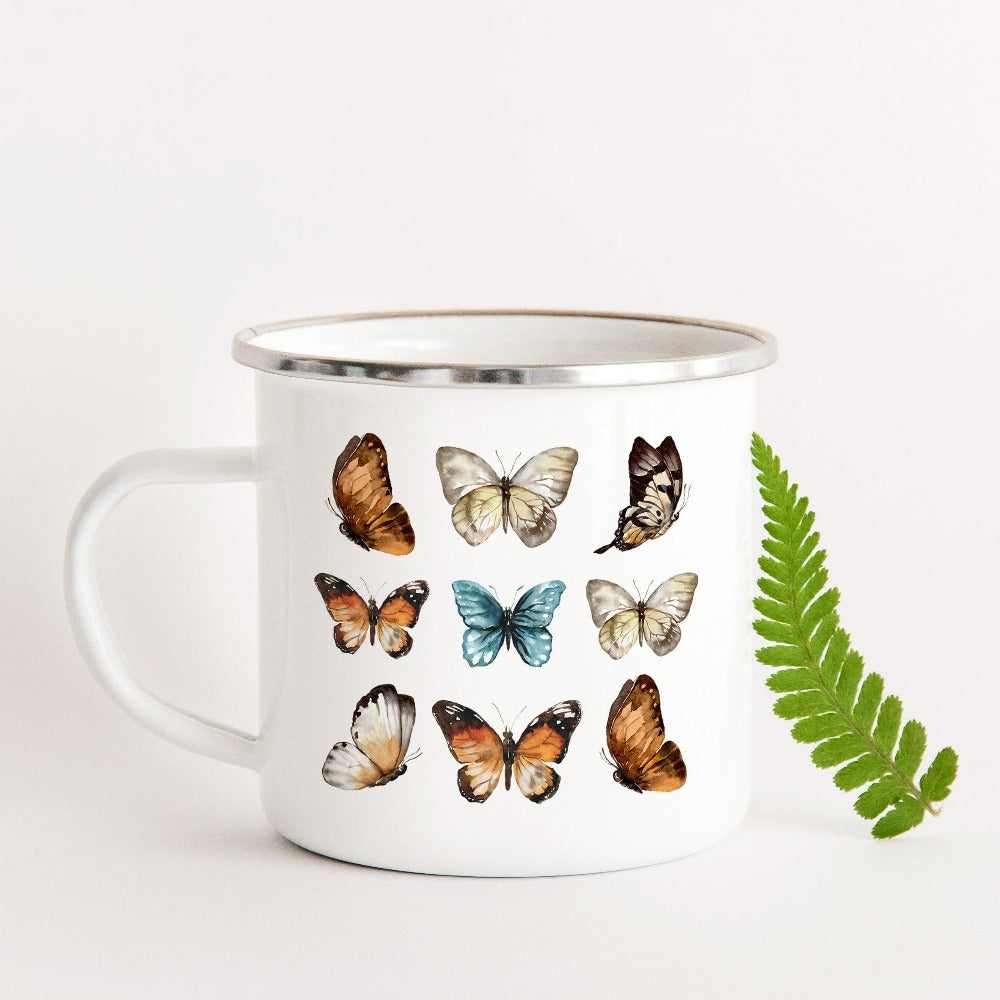 This watercolor butterfly graphic coffee mug reminds us of beautiful wild fields filled with flowers. Makes a great gift idea for zoologist, biology teacher, nature lover, outdoorsy hiker, gardener or anyone that loves a cottage core, vintage boho, casual look. Perfect papillon present for daughter, mom, friend, sister for birthday, Christmas holiday, Thanksgiving or Mother's Day. 