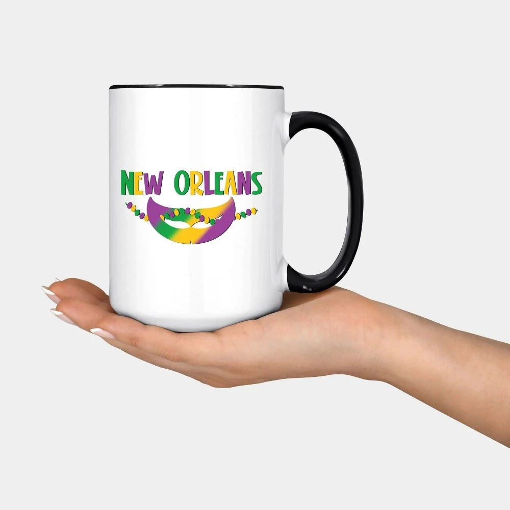 New Orleans Coffee Mug, Mardi Gras Day Celebration Gift, New Orleans Mug, Mardi Gras Coffee Cup, Matching Nola Mug, Mardi Gras Cruise